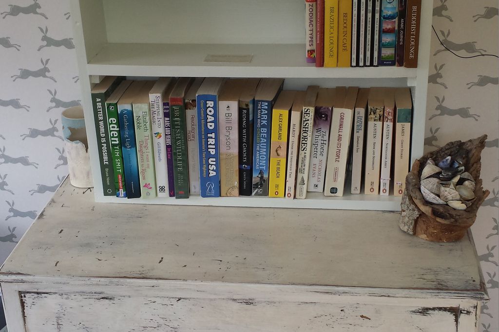 Book shelve containing a variety of titles