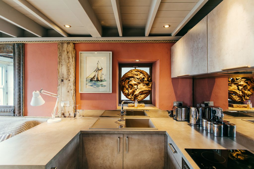Modern kitchen at the Harbour Moon Cornwall