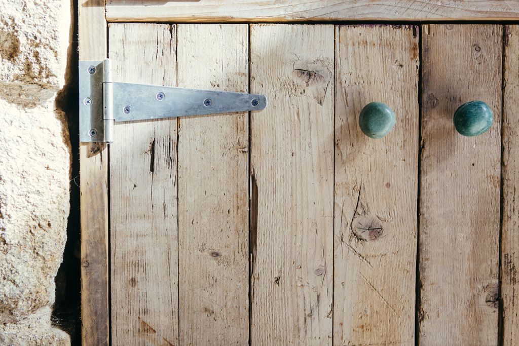 Wooden door at Harbour Moon Cornwall