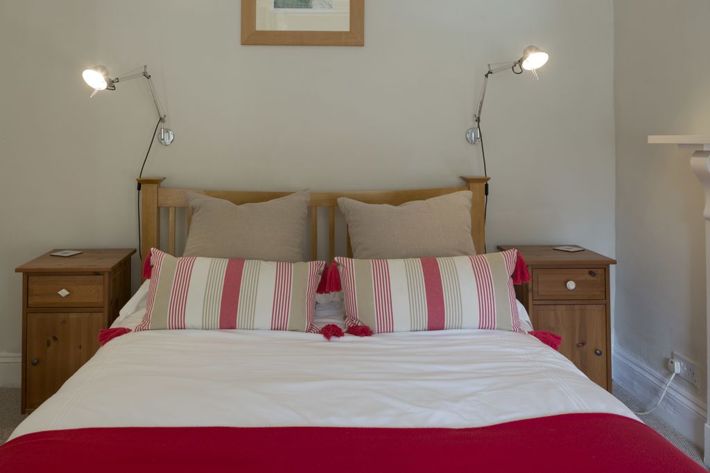 Close up of the double bed