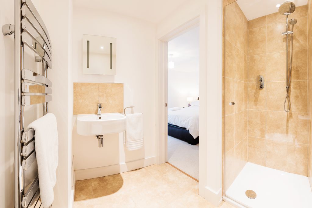 Modern en suite bathroom from a bedroom