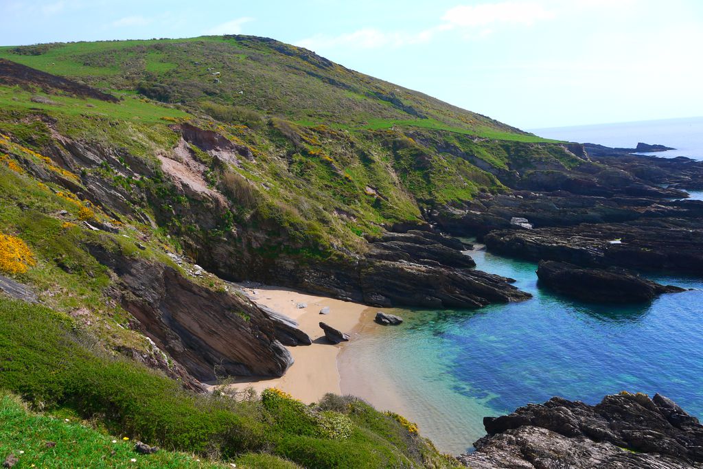 View from the coast onto the cliffs