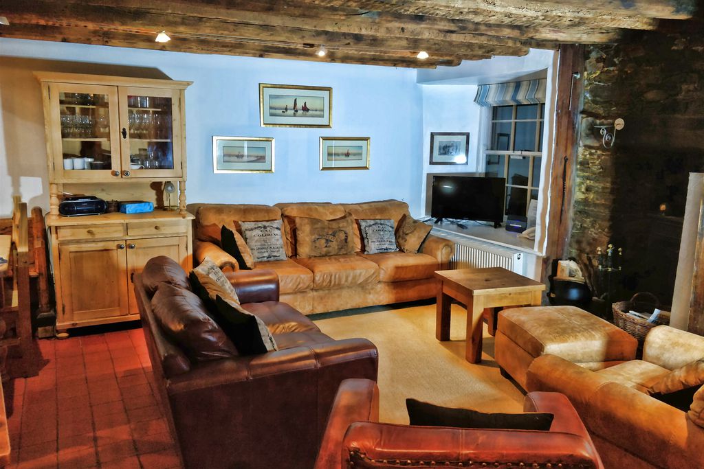 The living room in Looe, Cornwall, England, Britain