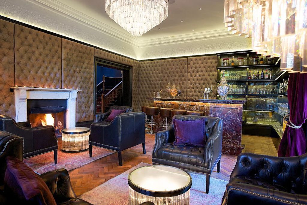 The stylish bar area at the hotel
