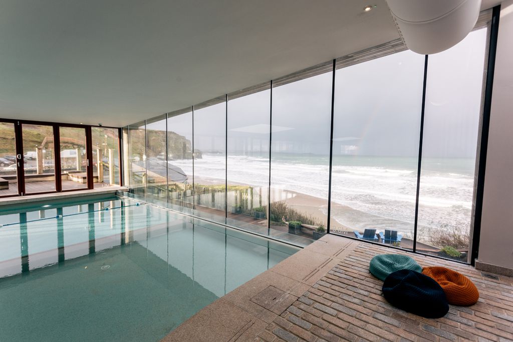 Looking out to sea from the pool at Watergate Bay Hotel in Cornwall