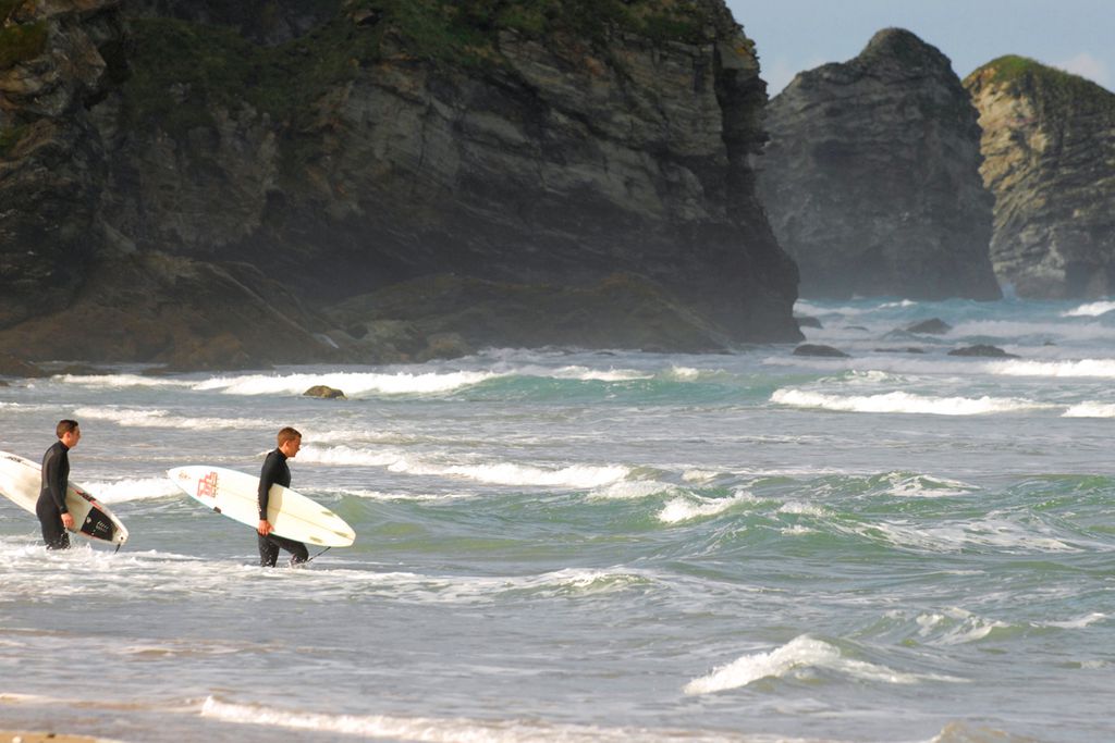 Surfing at Watergate Bay