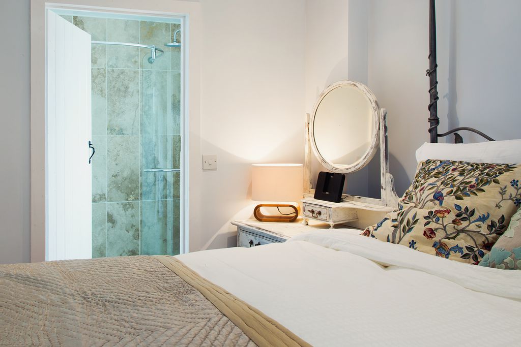 Bedroom with double bed and en suite