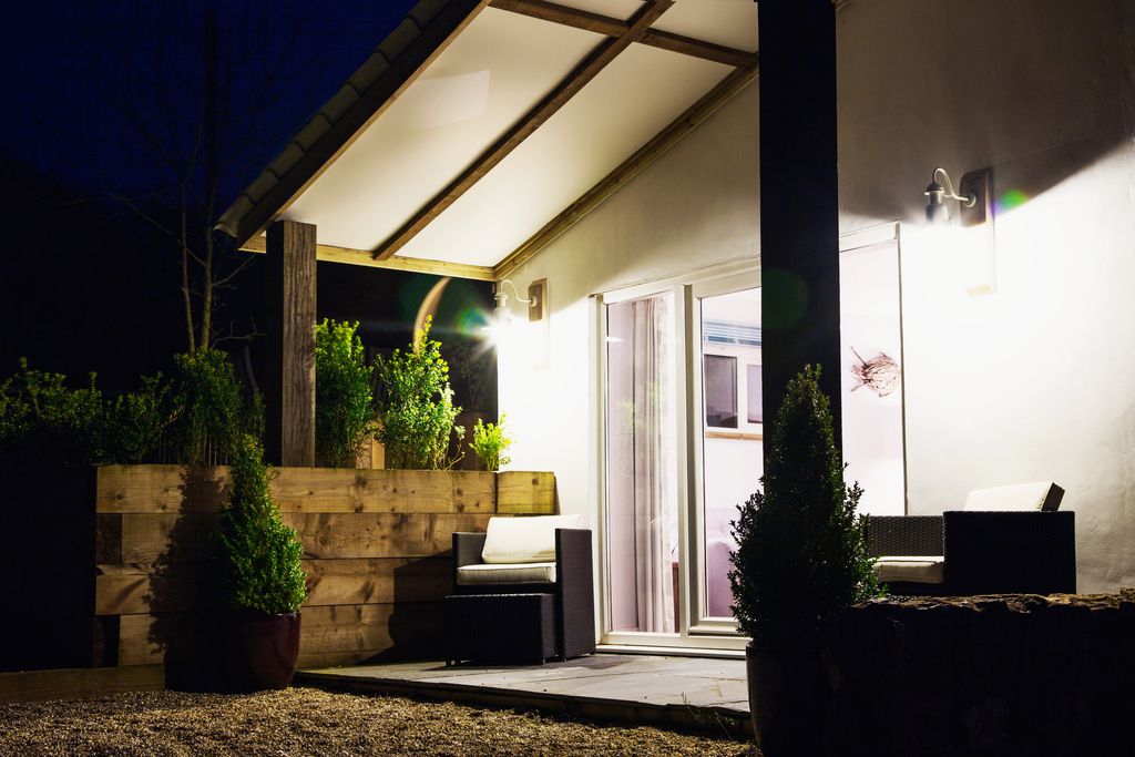 Exterior view of the property at night