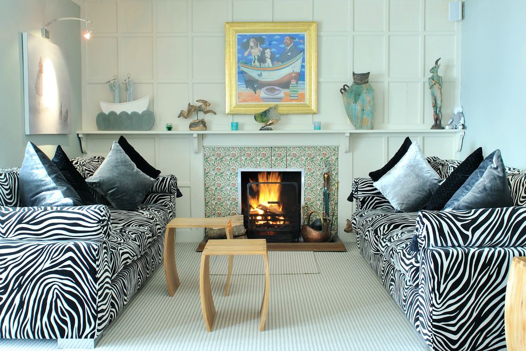Colourful lounge area at the Talland Bay Hotel in Cornwall