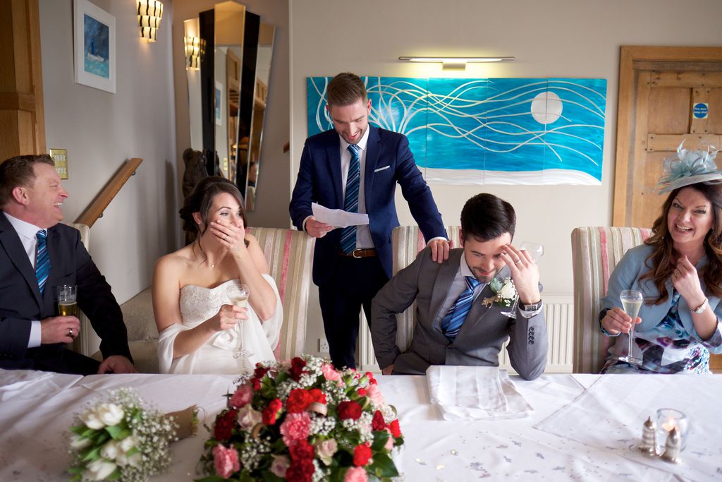 Wedding speeches at Talland Bay Hotel in Cornwall