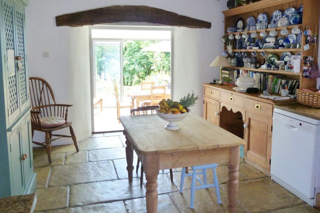 Traditional kitchen with dining table