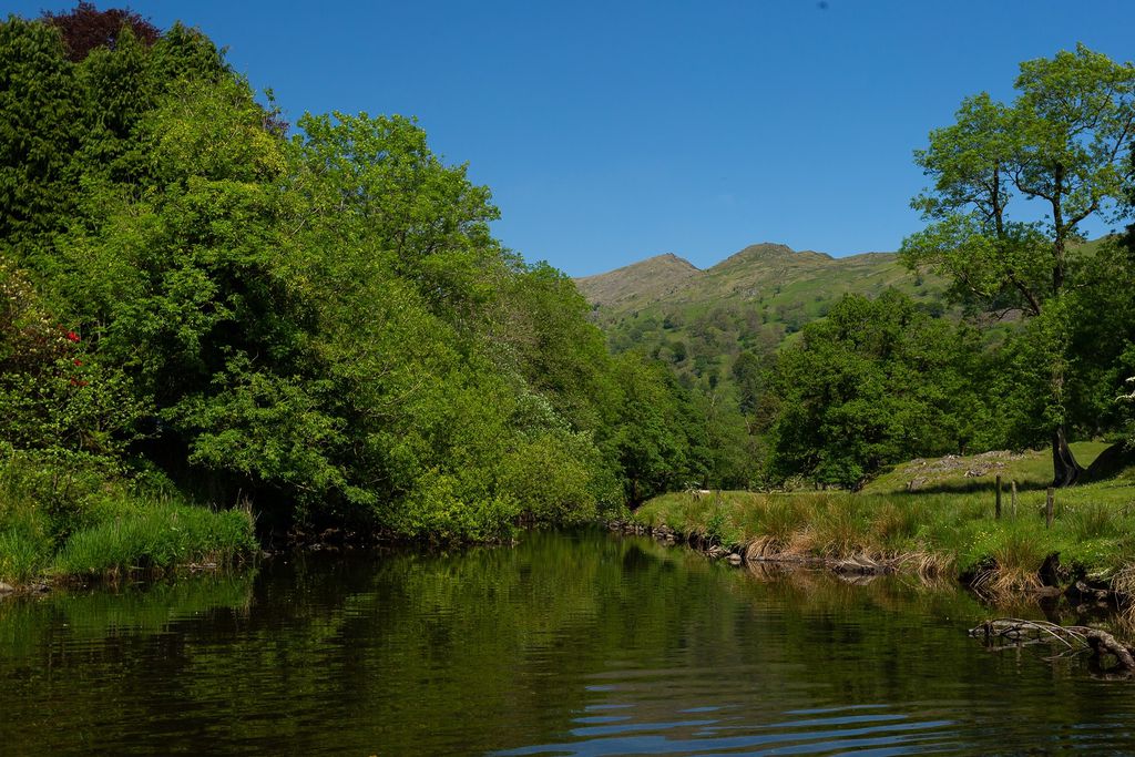 Wonderful views of river and hills in the Lake District National Park 