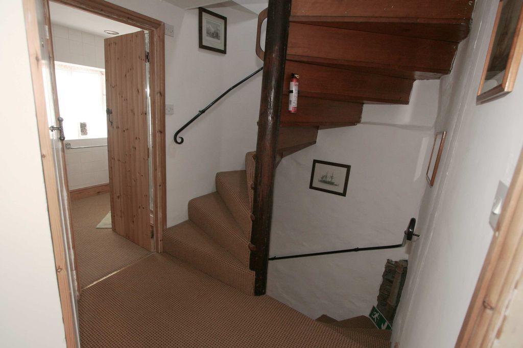 Stairs and bathroom