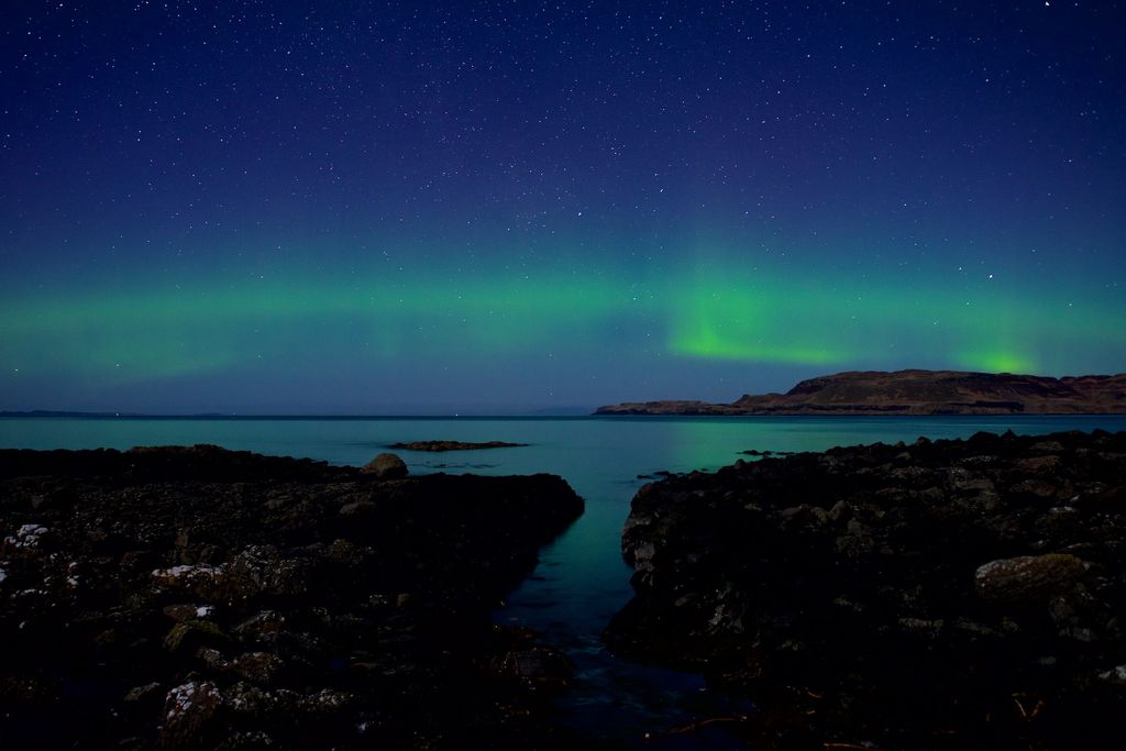 Northern Lights at Treshnish in Scotland