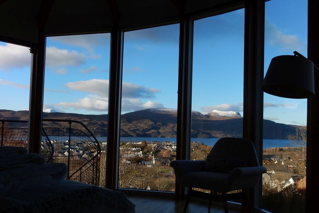 View of the Scottish countryside from the windows of Treetop House 