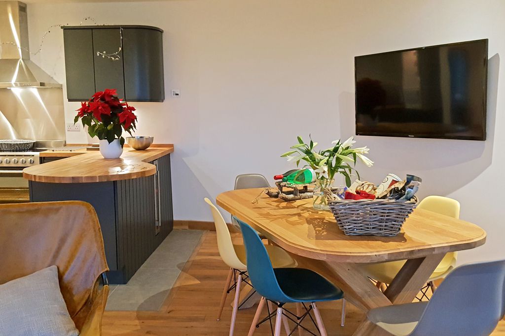 Lethnot Scotland modern kitchen and dining area which makes the most of the view on offer