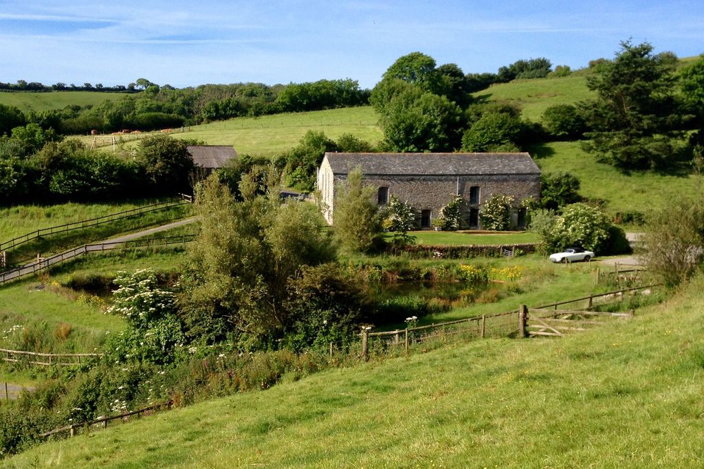 Country side view looking onto the barn from above