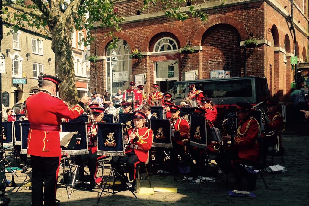 Band playing in the town