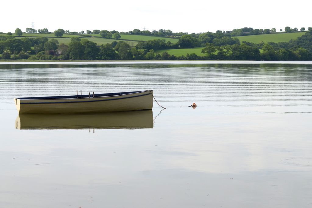 Rowing boat on the river