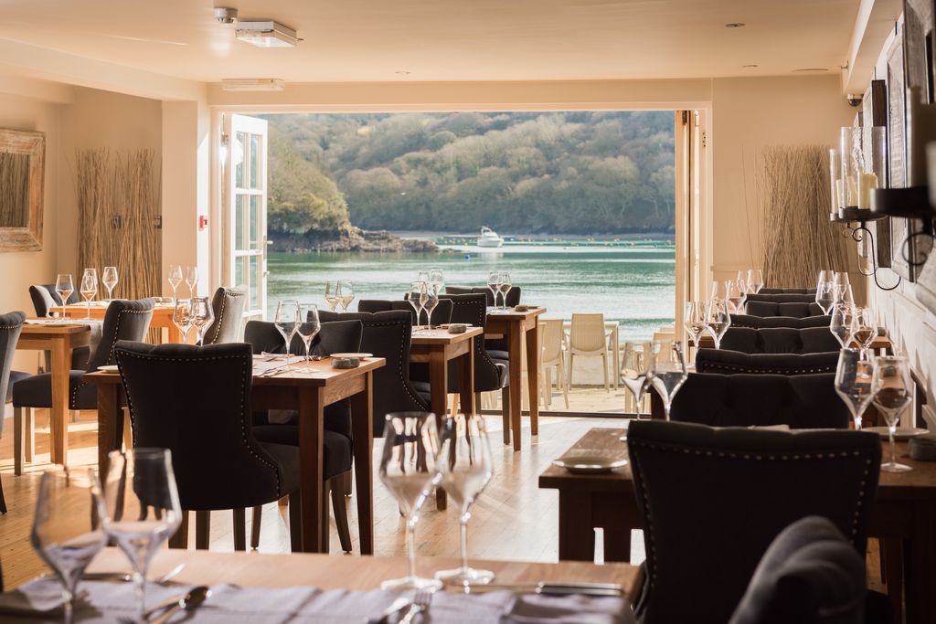 The restaurant at The Old Quay House Hotel in Cornwall