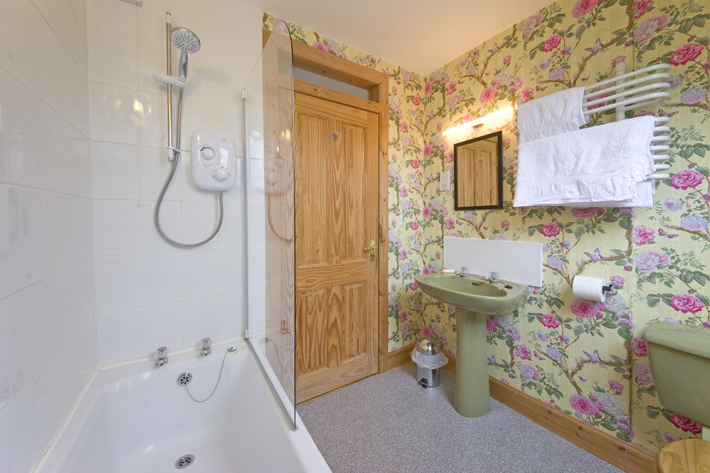 Bathroom with shower over the bath