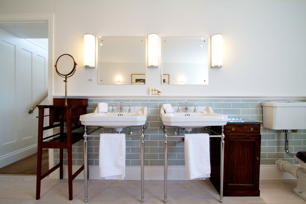 Stylish bathroom with His and Her sinks