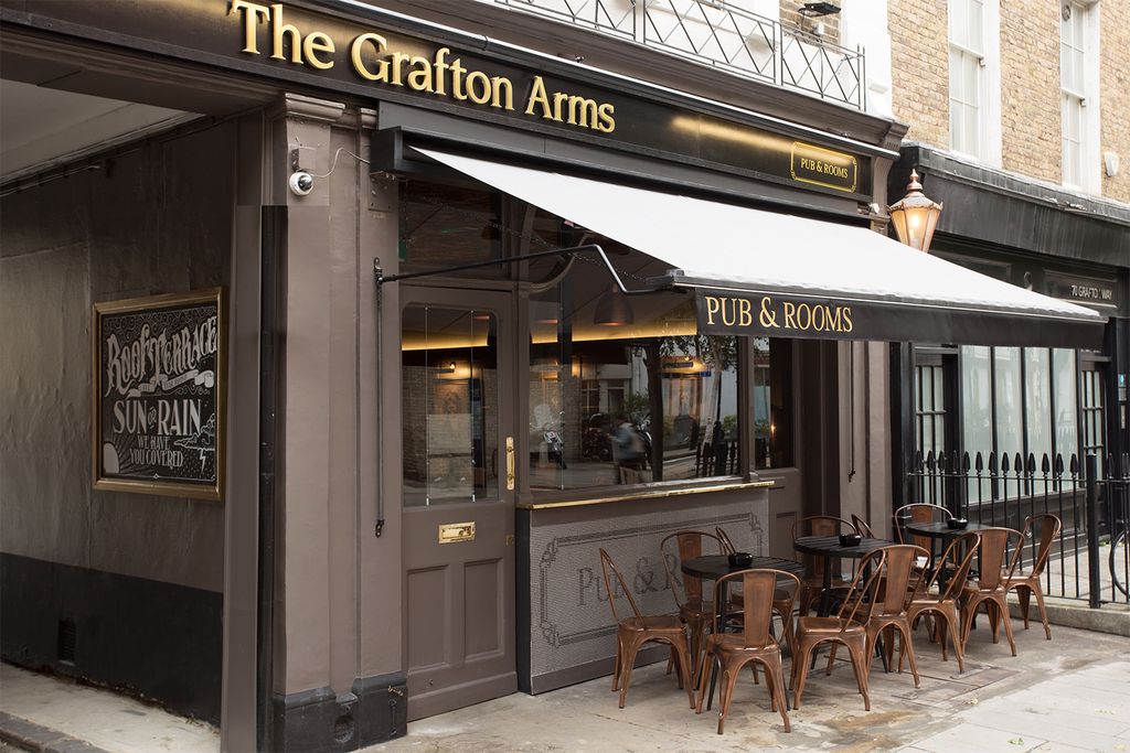 Exterior of The Grafton Arms Pub & Rooms in Fitzrovia, London 