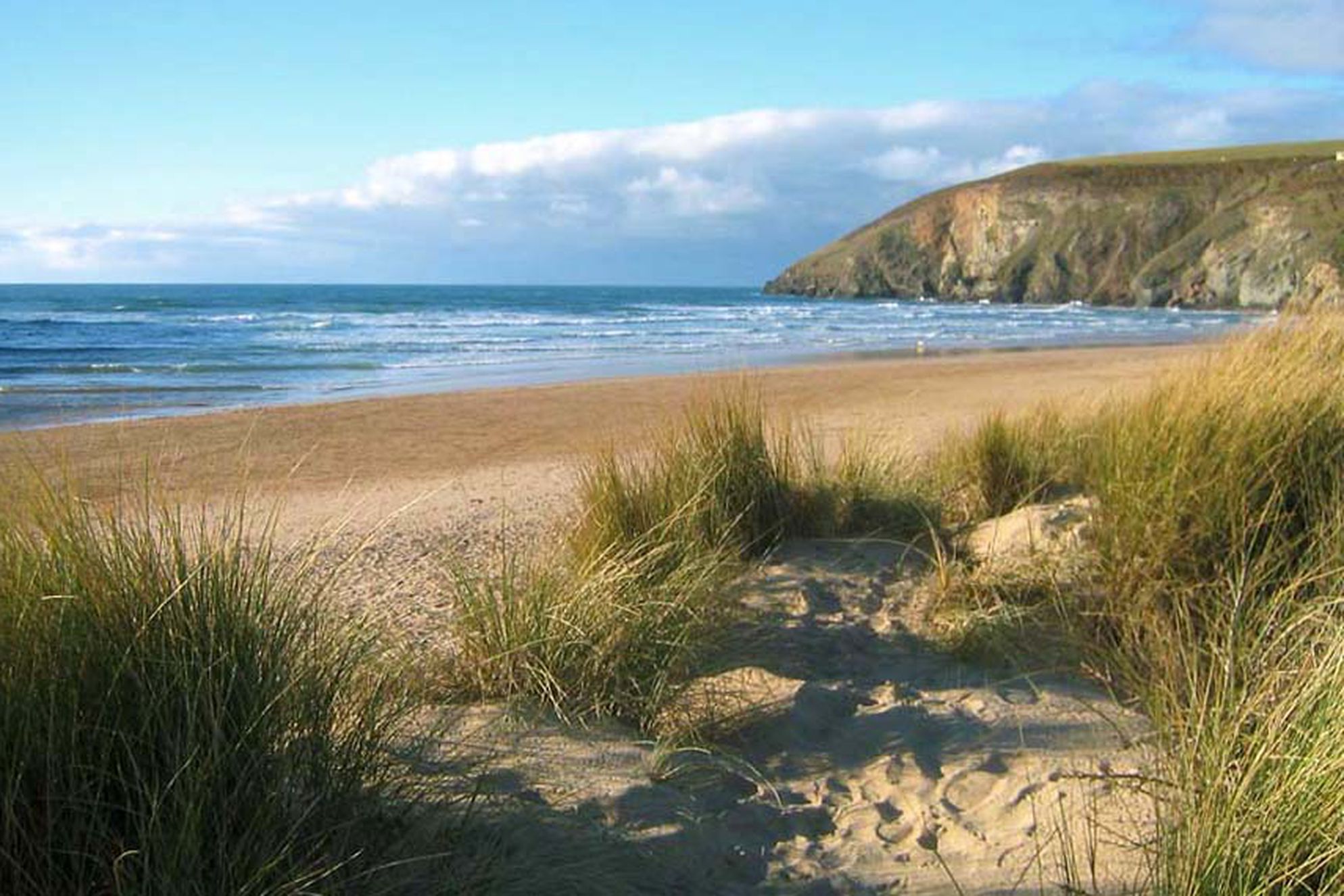 View of the local beach and cliffs