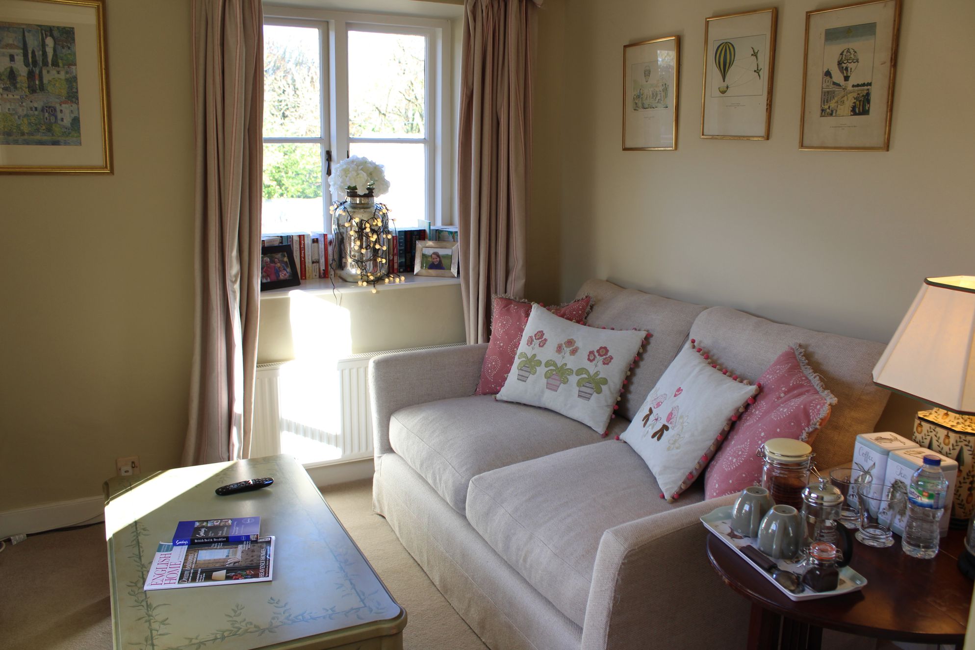 Cosy lounge at The Old Rectory in Dorset