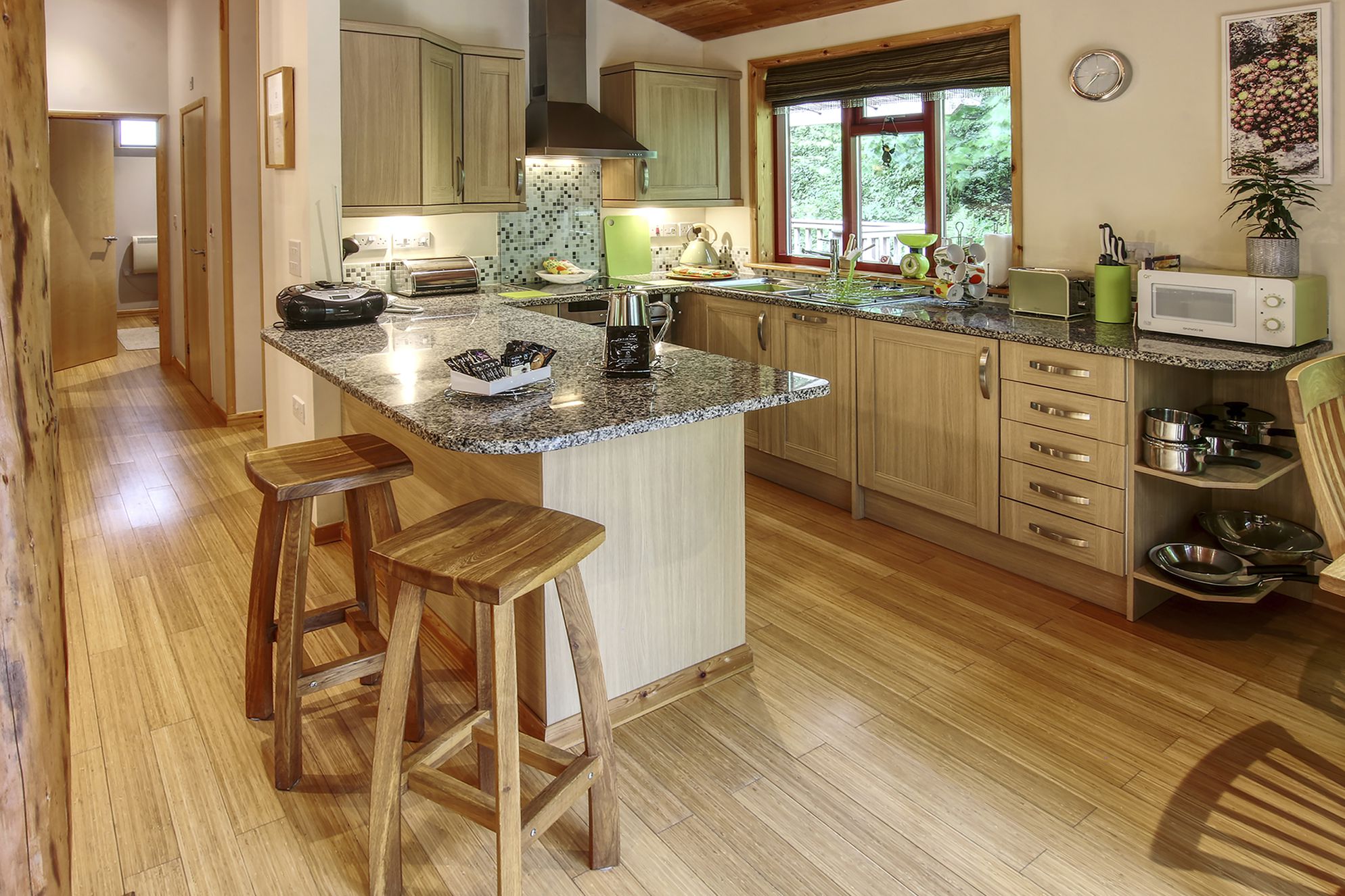 Open plan modern kitchen