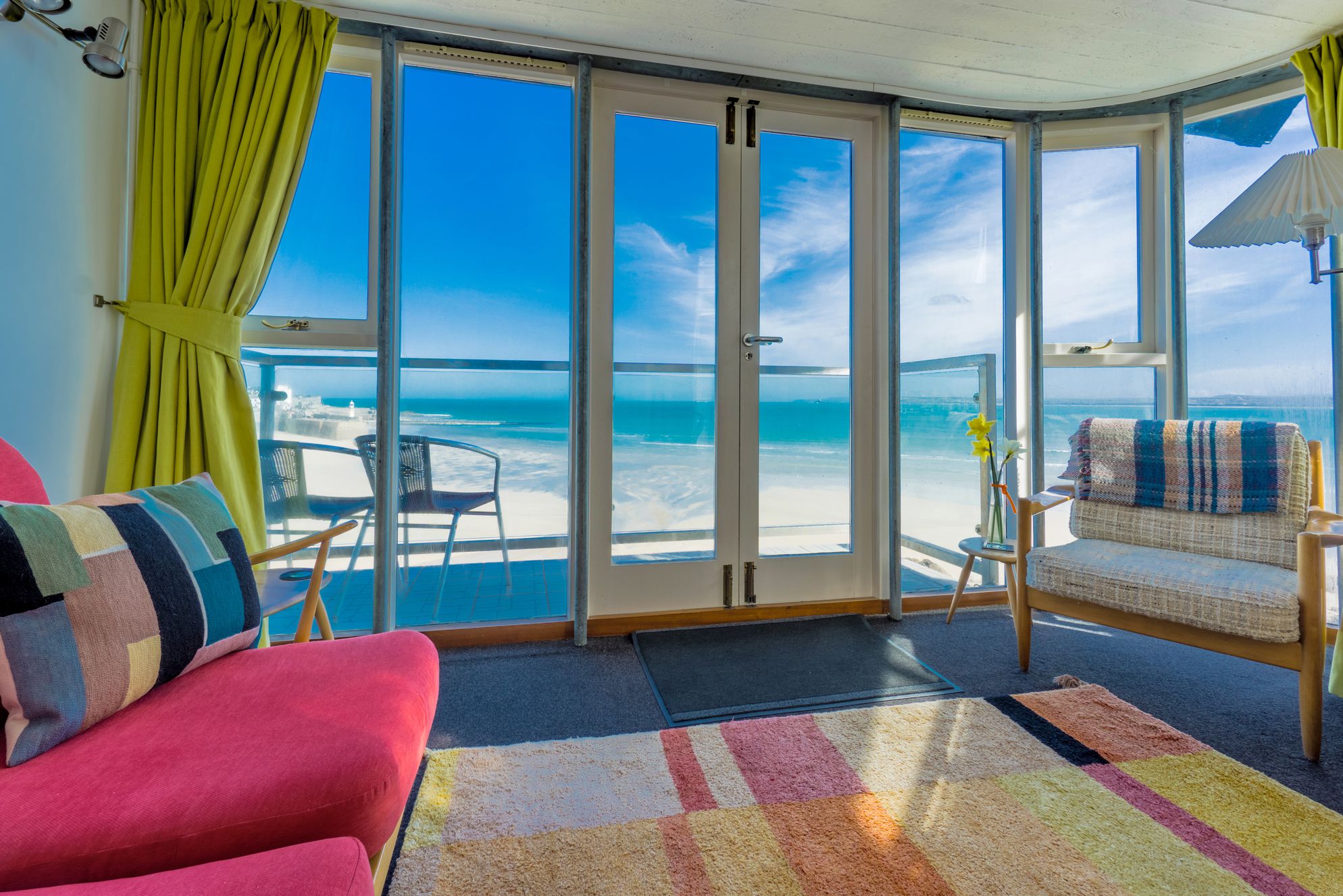 Breathtaking views from the lounge at The Lighthouse in Cornwall