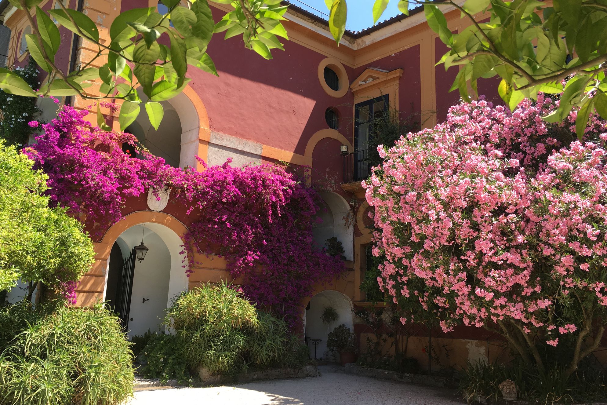1973 Neopolitan villa Relais Castelcicala, covered in gorgeous flowers in the tranquil grounds near Naples