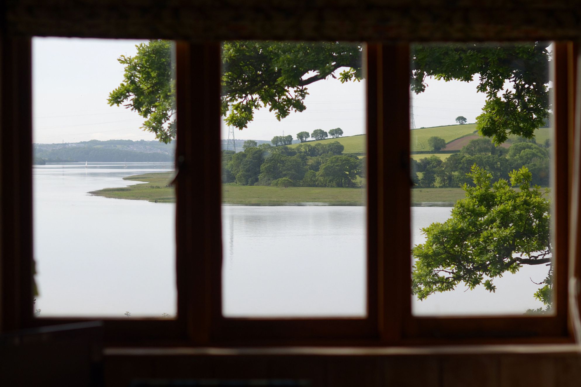 View from the living room of South Hooe Count House onto the river