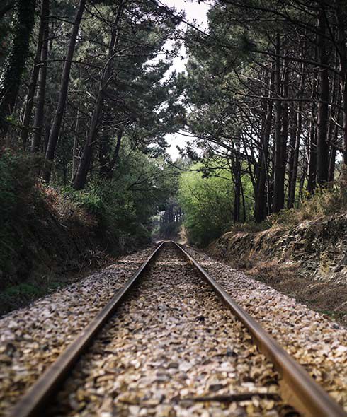 The feve railway tracks in Galicia 